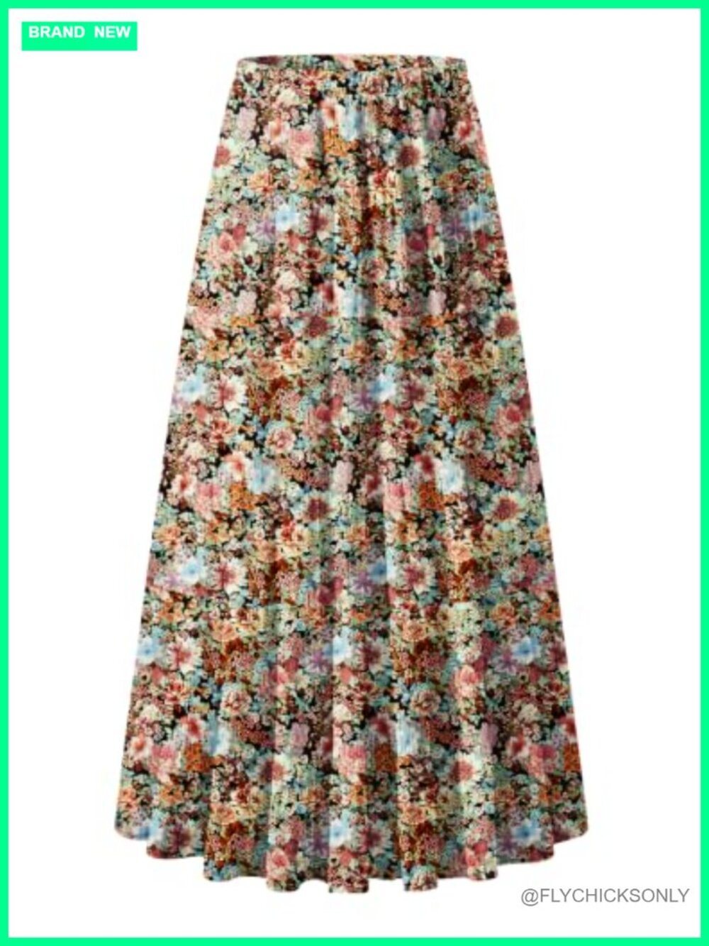 Women's Chiffon High Waist Pleated Maxi Skirt with Pockets